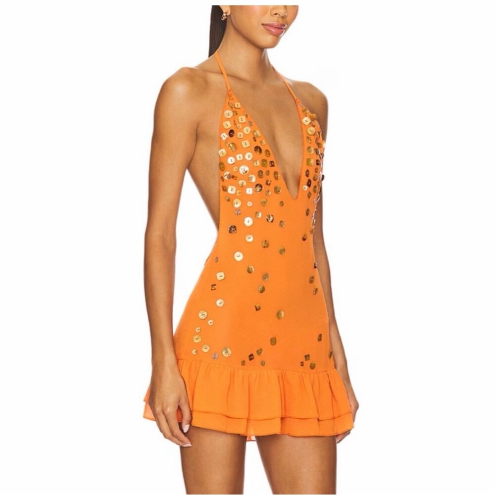 Jaded London orange button dress